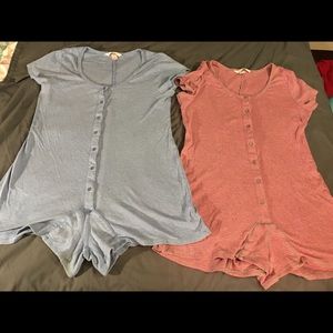 (2) Victoria Secret 1 piece Jumpsuit pjs